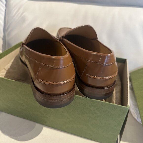 Gucci 738470 Mens Brown Leather Millennial Ribot GG Loafers 13 UK 13.5 US $850 - Picture 8 of 12